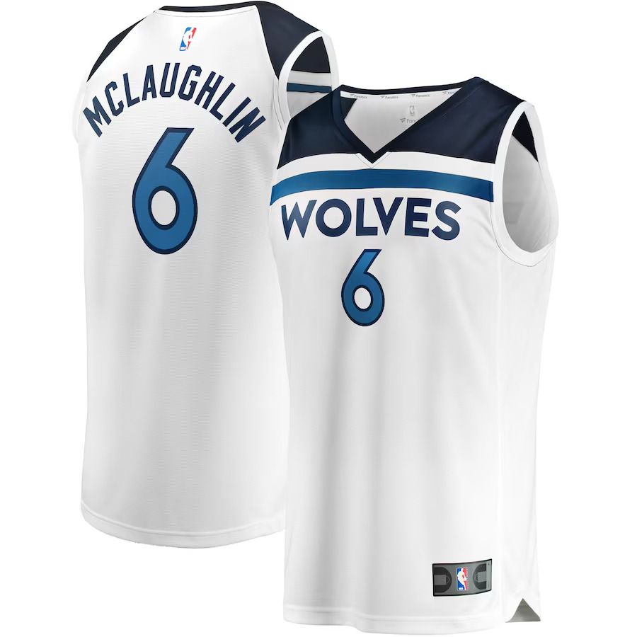 Men Minnesota Timberwolves #6 Jordan McLaughlin Fanatics Branded White Fast Break Player NBA Jersey